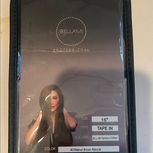 BELLAMI Tape-In Extensions - Natural Walnut Brown 12 wefts.  Medium brown NEW